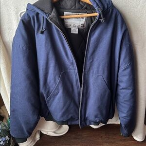 Steel guard Men's Blue Hooded Jacket